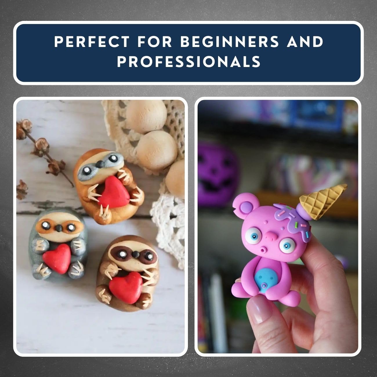 Cosclay Sculpt - Soft Gray - Flexible Polymer Clay (1lb)