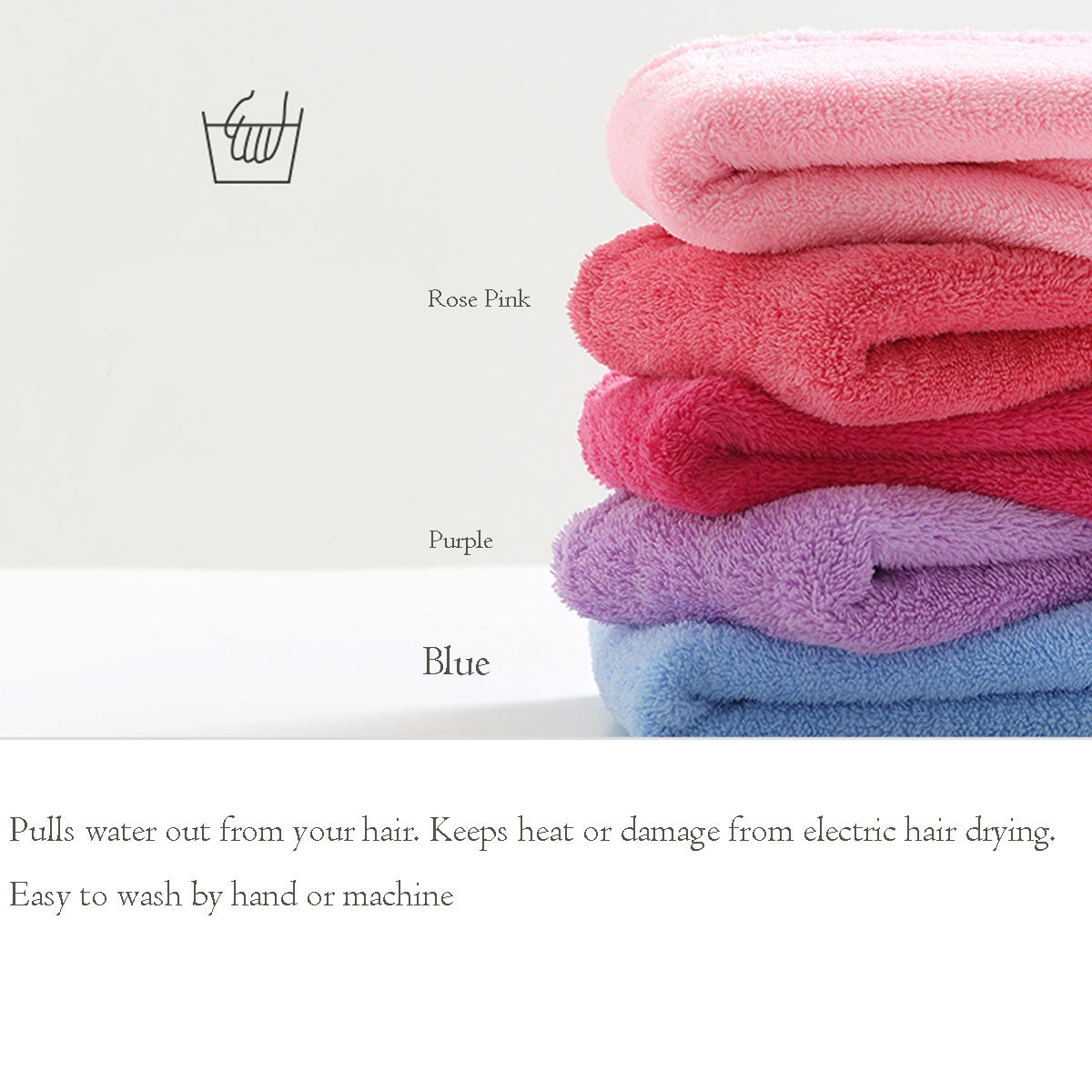 Topkey Microfiber Hair Turban Towel Wrap Super Absorbent Hair