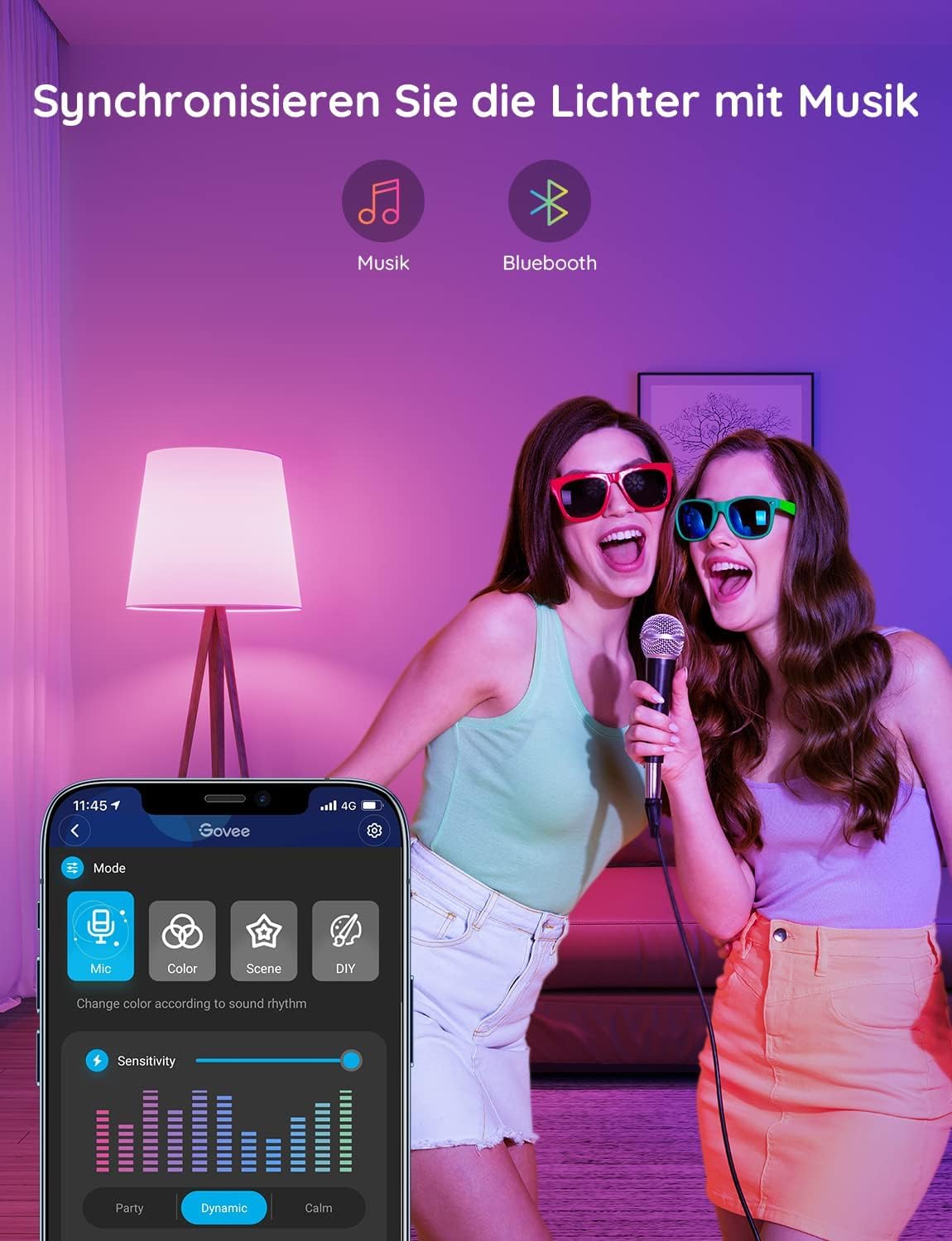 Govee Smart Glühbirne E27, WLAN LED Lampe RGBWW kompatibel mit Matter, Alexa und Google Assistant, dimmbare mit 16 Millionen DIY-Farben, 800LM, 54 Szenen, Smart Home Alexa Zubehör, 2 Stück 6