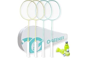 OGEENIER Badminton Set, Badminton Racquet Set of 2 or 4