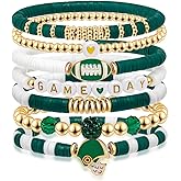 Artlunar Game Day Football Charm Bracelet: Stackable Sports Jewelry for Moms & Dads - Perfect for Football Fans