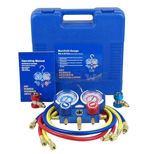 4 CFM 1/3HP HVAC Vacuum Pump With Manifold Gauge Set - 110V 60Hz A/C Refrigeration Kit