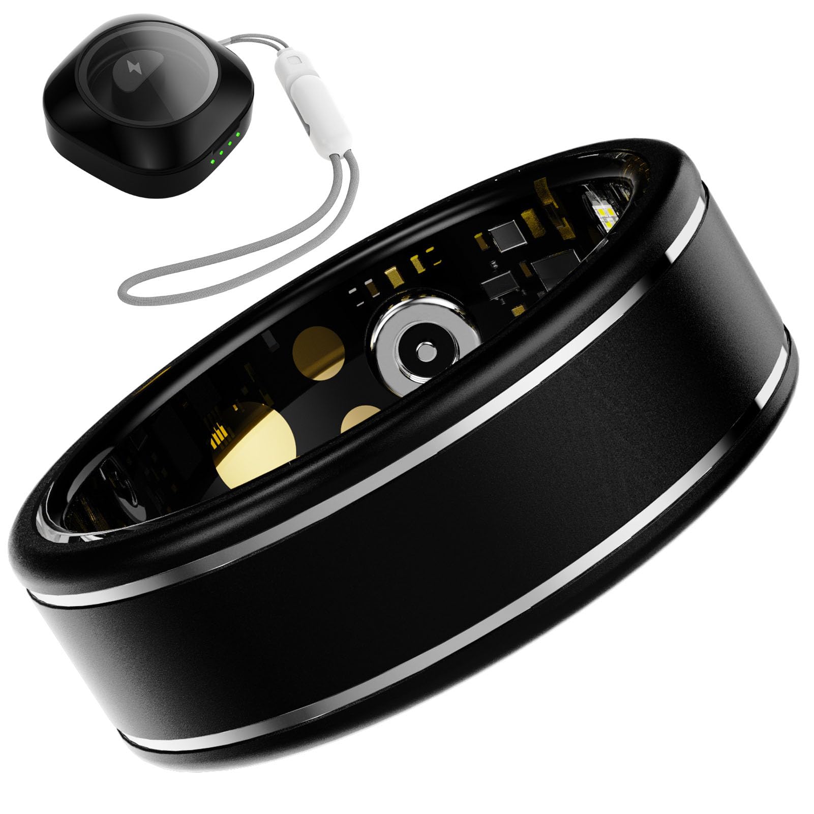 Photo 1 of Anarow Smart Ring for Men Women – Fitness Tracker Ring with Sleep Monitoring, Heart Rate, SpO2, Blood Pressure, Step & Calorie Counter, No Subscription Fee, iOS & Android Compatible (Black, 14)