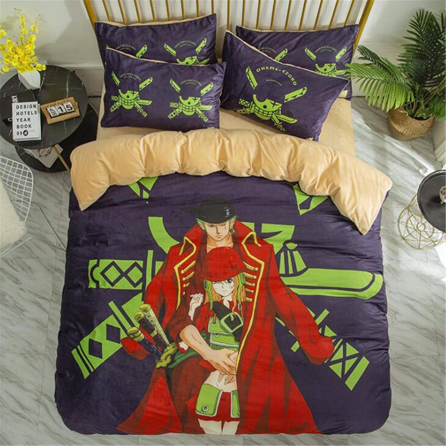 TTdamai 3D Printed Luffy Duvet Cover Set, ONE Piece Anime