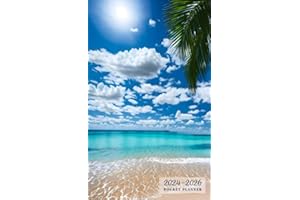 2024-2026 monthly planner pocket size: 3 year large print 36-month calendar at a glance Schedule Organizer from JANUARY - DECEMBER and Inspirational ... 4x6.5 for women | Graph paper | Beaches Cover