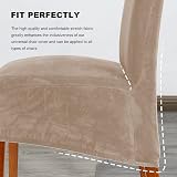 CMAKER Velvet Dining Chair Covers Large Stretch Chair Slipcovers Camel Set of 2 view 7
