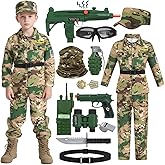 Hauarker Army Costume for Kids, Boys Camo Military Soldier Costume with Toy Accessories Toddler Halloween Costumes Outfit Set