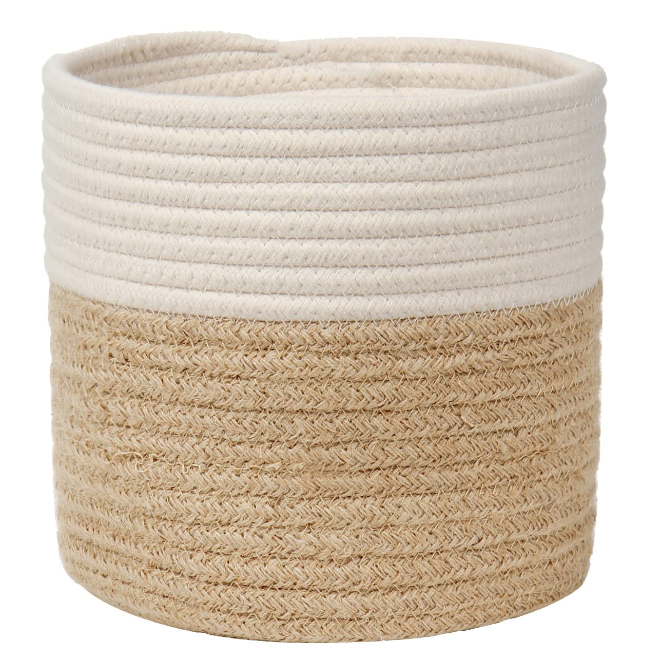 Briful 8"x8" Cotton Rope Woven Basket 20cmx20cm Plant Pots Indoor Jute Planter Rope Plant Baskets for Flowers, Toys, Crafts, Rustic Home Decor