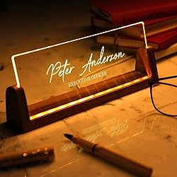 Personalized Light Up Desk Name Plate | New Job