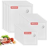 VOYOR Reusable Vacuum Sealer Bags for Food Storage – 3 Sizes & Quantities, Compatible with Handheld Vacuum Sealers (Machine Not Included) (White-Premium 21PCS)