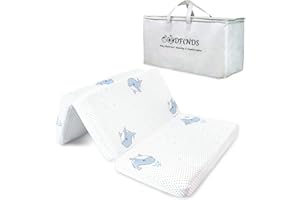 GOODFINDS Pack and Play Mattress,38x26 Trifold Pack N Play Mattresses, Soft & Firm Breathable Memory Foam Portable Travel Baby Mattress for Pack N Play with Removable Cover Washable