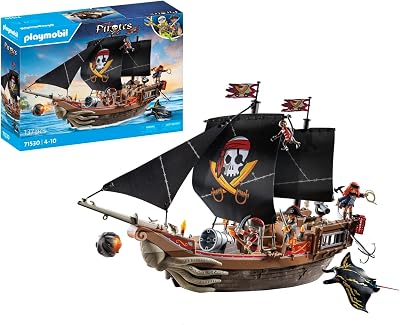 Pirates 71530 Großes Piratenschiff, aufregende Seeschlachten und geheime Schatzsuchen auf hoher See, inklusive Kanonen, Geschossen und Anker, detailreiches Spielzeug für Kinder ab 4 Jahren
