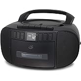 GPX Portable CD Boombox with AM/FM Radio, Cassette &amp; Headphone Jack | CD &amp; Cassette Player &bull; Cassette Recording &bull; AM/FM Radio &bull; AC or Battery Power