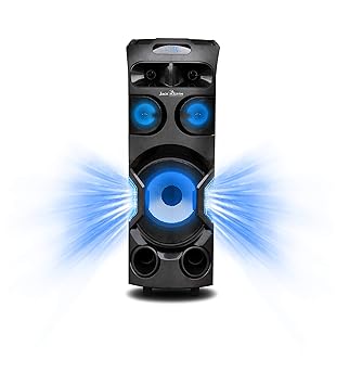 Jack Martin Inferno Bluetooth Party/Trolley Speaker System with LED Screen Display/Voice Recording Function/USB/SD/FM/AUX in with 1 Wireless Mic