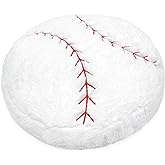OurHonor Baseball Plush, 18 inch Baseball Pillow Soft Fluffy Football Stuffed Plushies Toy Comfortable Cushion Room Decorations Party Gift for Boy & Girls