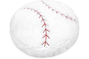 OurHonor Baseball Plush, 18 inch Baseball Pillow Soft Fluffy Football Stuffed Plushies Toy Comfortable Cushion Room Decorations Party Gift for Boy & Girls