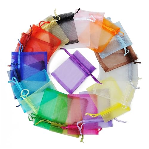 ZALAGO 10cm x15cm Organzasäckchen Säckli Geschenk Hochzeit Beutel,100 stk