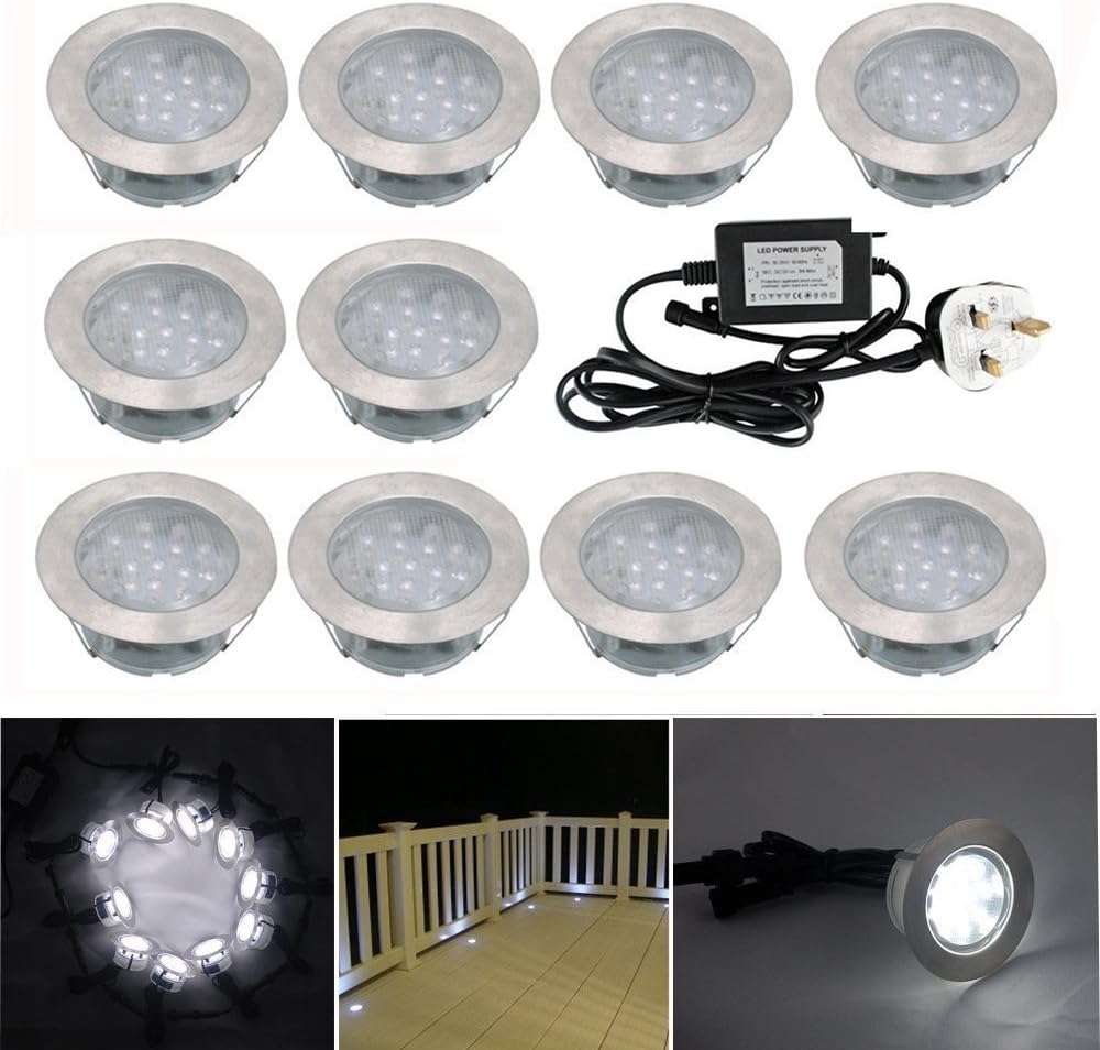 60mm Large Led Decking Lights Outdoor Low Voltage 12v IP67 2.5W Waterproof Deck Lighting Kits