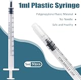 Sandiyago 50Pcs 1ml Plastic Syringes With Caps No Needle 1ml Capacity view 4