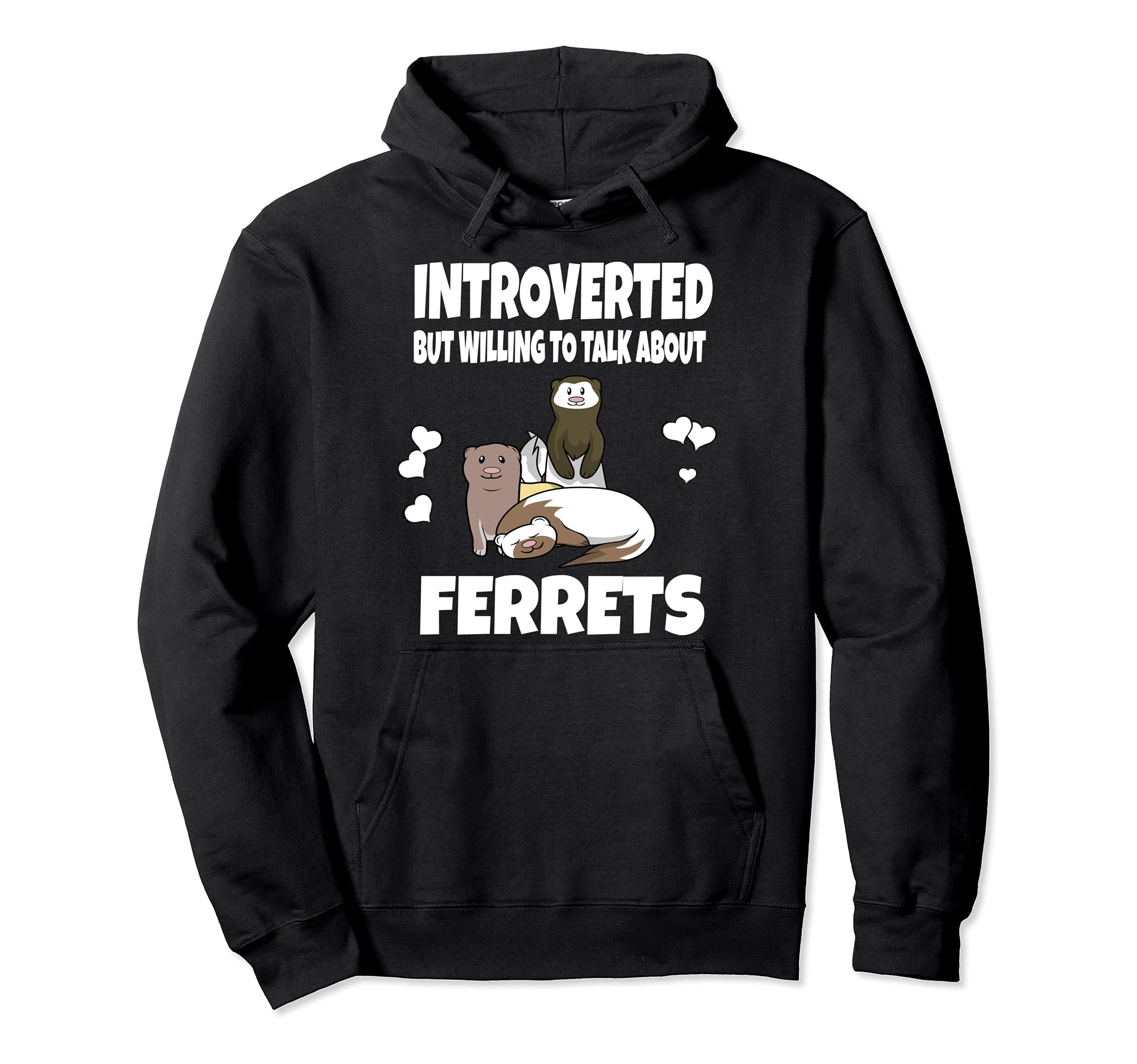 Introverted But Willing To Talk About Ferrets Animal Pullover Hoodie