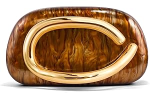 NEWROGENG Clutch Purses for Women Formal, PU Leather/Marble Acrylic Evening Bags with Chain, Trendy Metal Handle Purses 2025