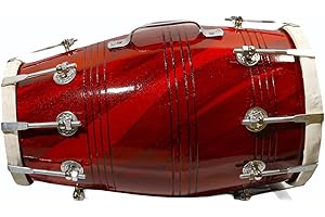 SCEXPORTS New Handmade Dholak for Bhajan and Kirtan india Traditional Dholak (Red)