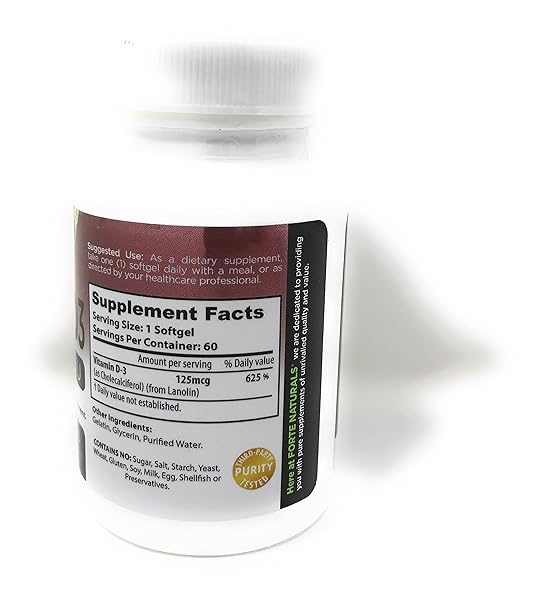 FORTE NATURALS VITAMIN D3 5000, 60 CT