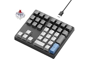 Kisnt Mechanical Number Pad, 34 Key Hot Swappable Numpad with Gateron Switches Wired USB Numeric Keypad with PBT Keycaps Whit