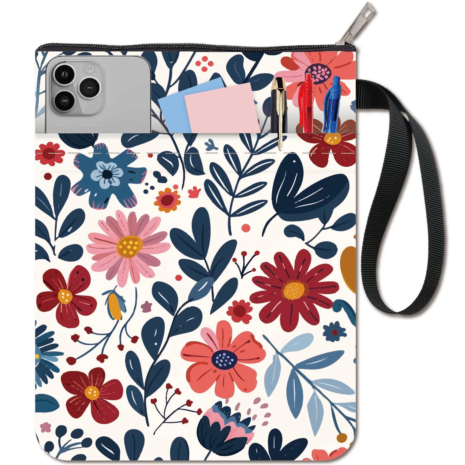 CRASPIRE Flower Sleeve Leaves Protector Plant Covers for Paperbacks - Washable Fabric Cloth Cover With Zipper and Extra Pocket for Book Lovers - Classmate Gifts