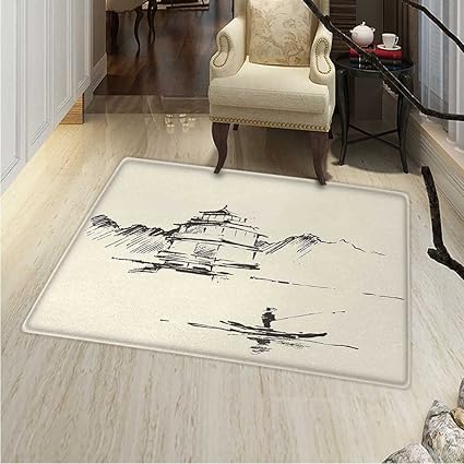 Amazon Com Ancient China Rugs For Bedroom Sketch Art Of