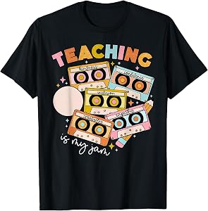 Vintage 90s Cassette Tape Music Teacher Teaching Is My Jam T-Shirt