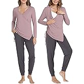BambooBud Pajama Sets for Women Long Sleeve Sleepwear Maternity Nursing Lounge Set Breastfeeding 2 Piece Pjs S-XXL