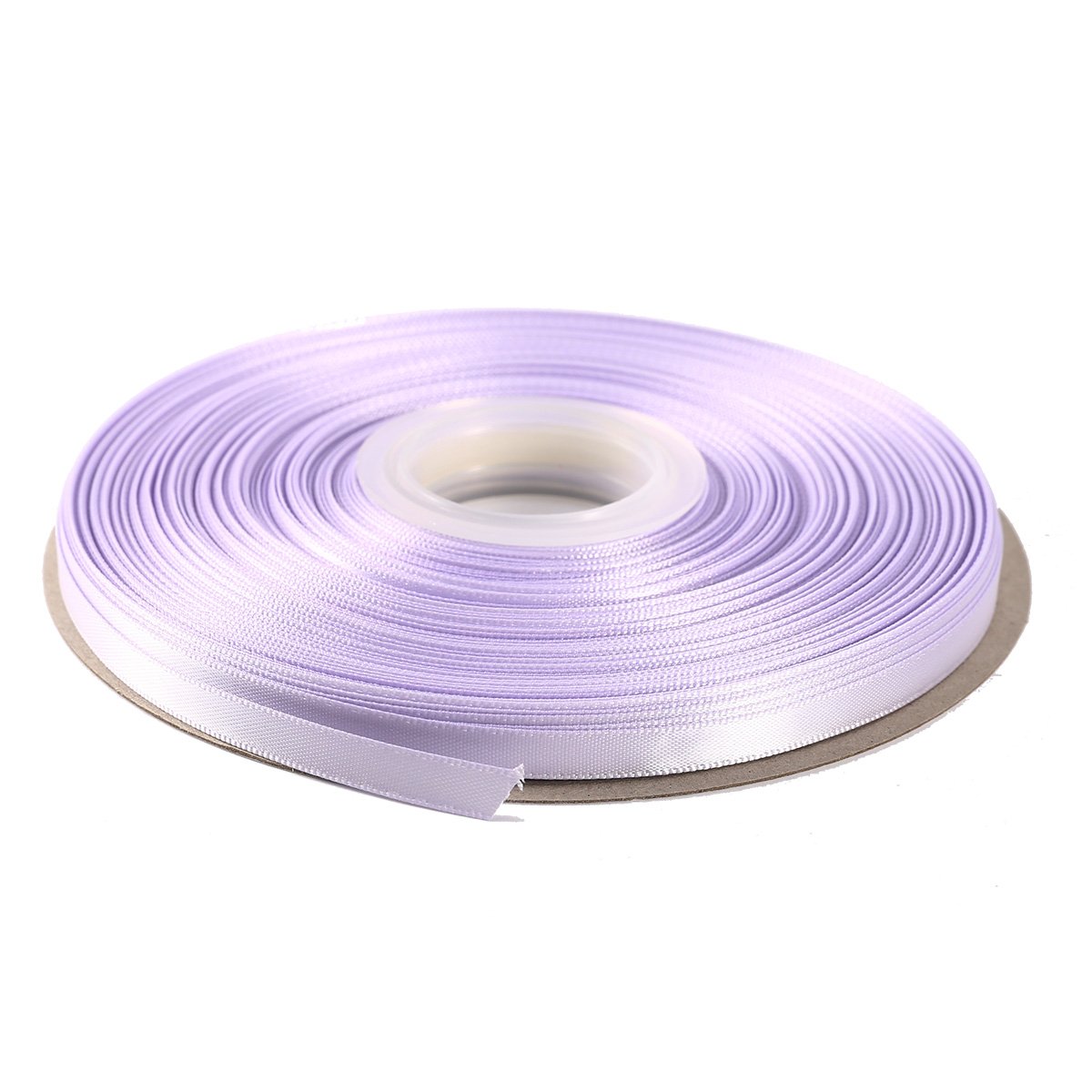 ITIsparkle 6mm Width (1/4") Double Faced Satin Ribbon 45 Meters (Full Reel) Crafts Gift Wrap Floristry - Lilac Mist Ribbon — image 1
