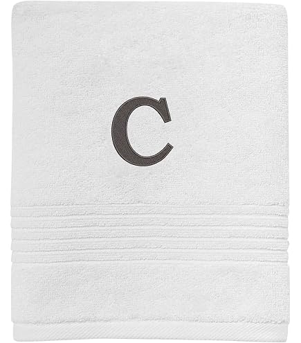 Avanti Linens Monogram Hand Towel - 100% Cotton Bathroom Towel With Embroidered Letter (Choose Your Initial)
