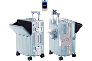 AIWEINY Hard Shell Luggage 20 Inch Travel Luggage, 22x14x9 Airline Approved with TSA Lock, PC+ABS Aluminum Frame, Lightweight Travel Luggage 20'' 24'' 26''Carry-On (upgraded blue, 20 inch)