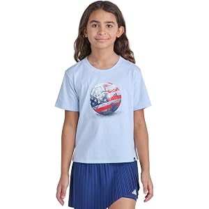 adidas Girls World Cup Graphic T‑Shirt, Girls Short Sleeve Cotton Tee