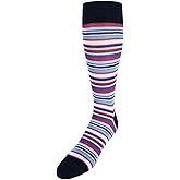Trafalgar Men's Brady Multi Stripe Mid-Calf Mercerized Cotton Socks