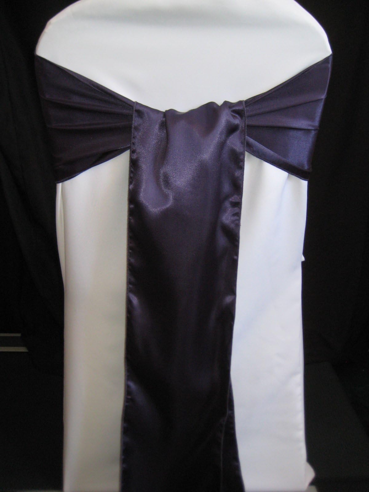 Lot of 100 Lapis Deep Purple Satin Wedding Sashes Bows
