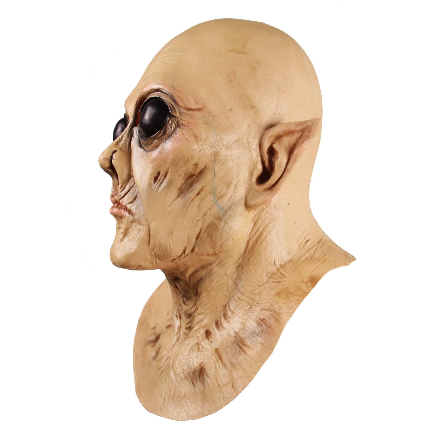 Molezu Horror UFO Alien Mask, Latex Creepy Geezer Mask, Halloween Costume Party Decoration Mask
