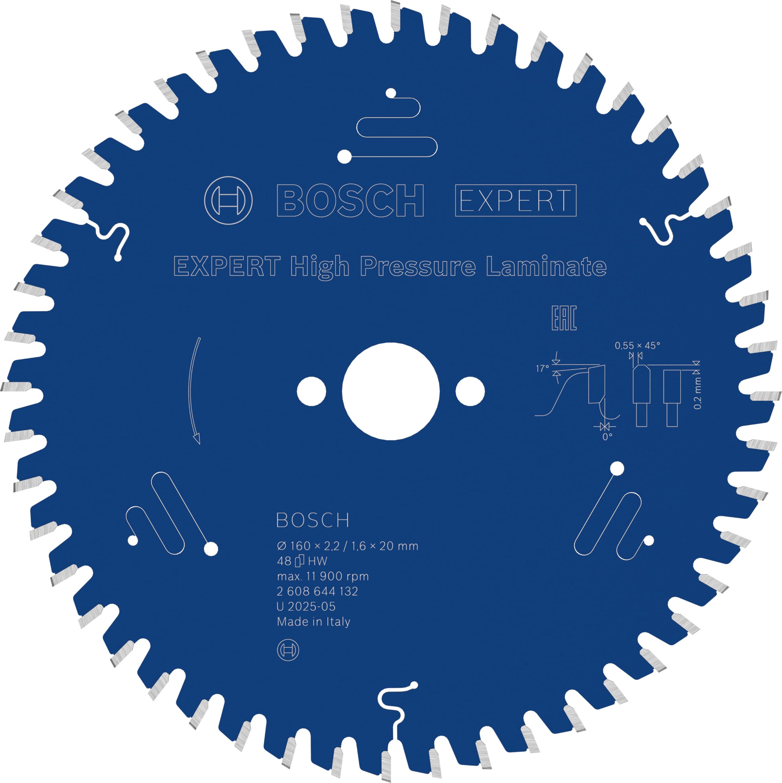 Bosch 1x EXPERT High Pressure Laminate Corded Circular Saw Blade for Handheld Circular Saw (for HPL High-pressure laminate, Ø mm, Professional Accessory Hand-Held Corded Circular Saws)