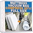 Mattress Vacuum Bag for Moving, Vacuum Seal Mattress Bag for Memory Foam or Inner Spring Mattresses, Compression and Storage for Returns, Leakproof Valve and Double Zip Seal (Full)