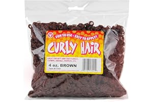 Hygloss Products Fake Curly Hair - Great for All Types of Arts and Crafts - Easy to Apply - Brown - 4 oz Pack
