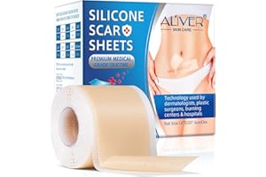 GAGACISO Silicone Scar Sheets(1.6” x 120”Roll),Medical Grade Silicone Scar Tape,Reusable, Professional Scar Removal Strips for Acne Scars C-Section & Keloid Surgery Scars,Acne et