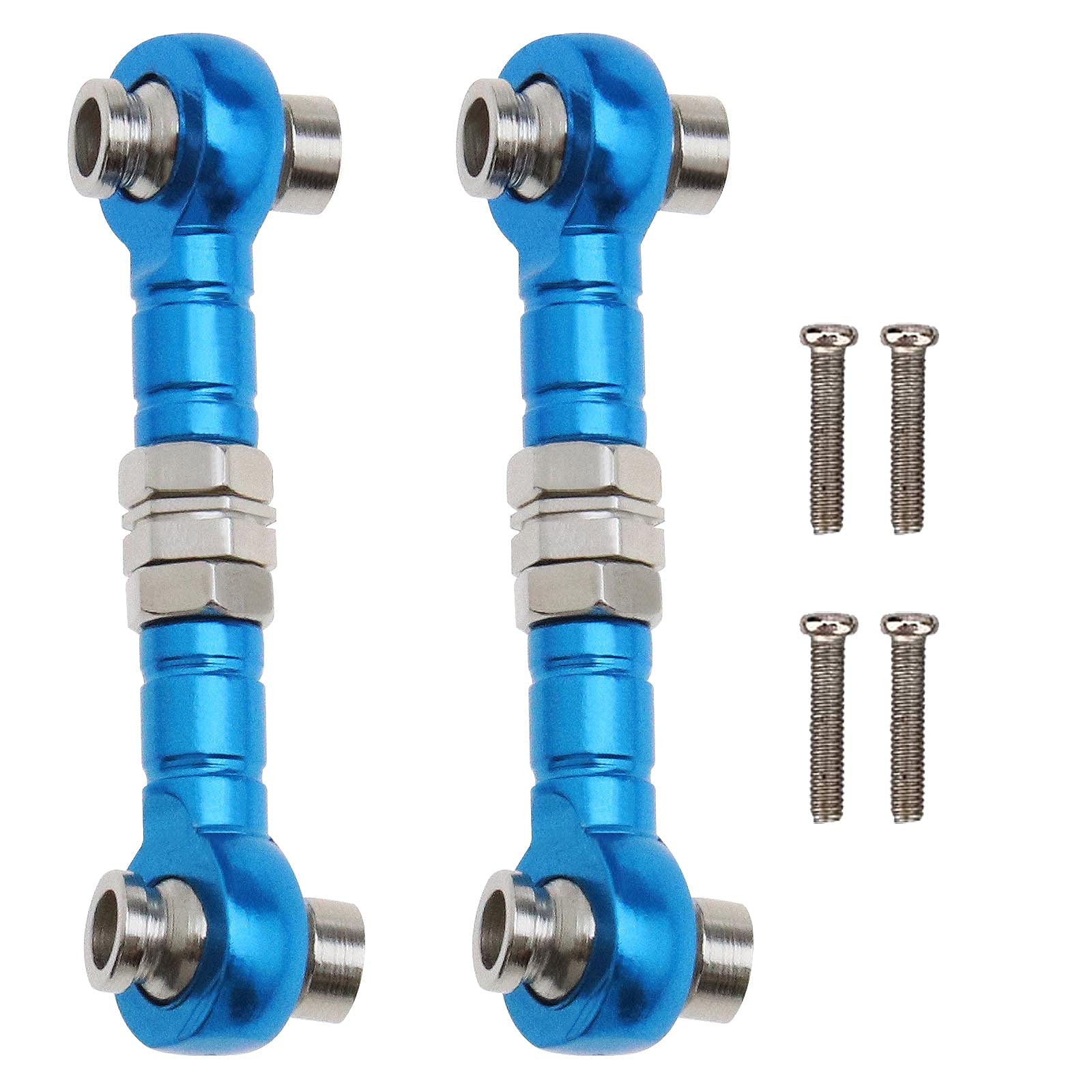 EMSea 2Pcs RC Steering Linkage Rod Adjustable Steering Turnbuckle Arms with Mounting Screws for Remote Control Car DIY Accessory