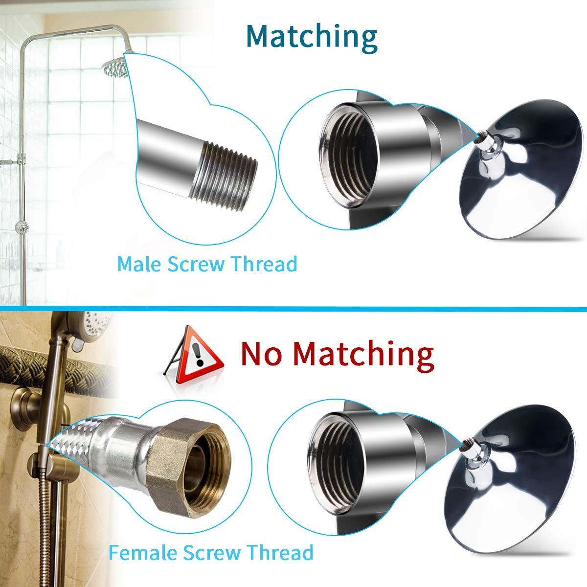 Morpilot Shower Head, with Wireless Bluetooth Speaker, High Pressure Shower Head, Save Water, Chrome Head, Waterproof, with Lithium Battery and USB Cable