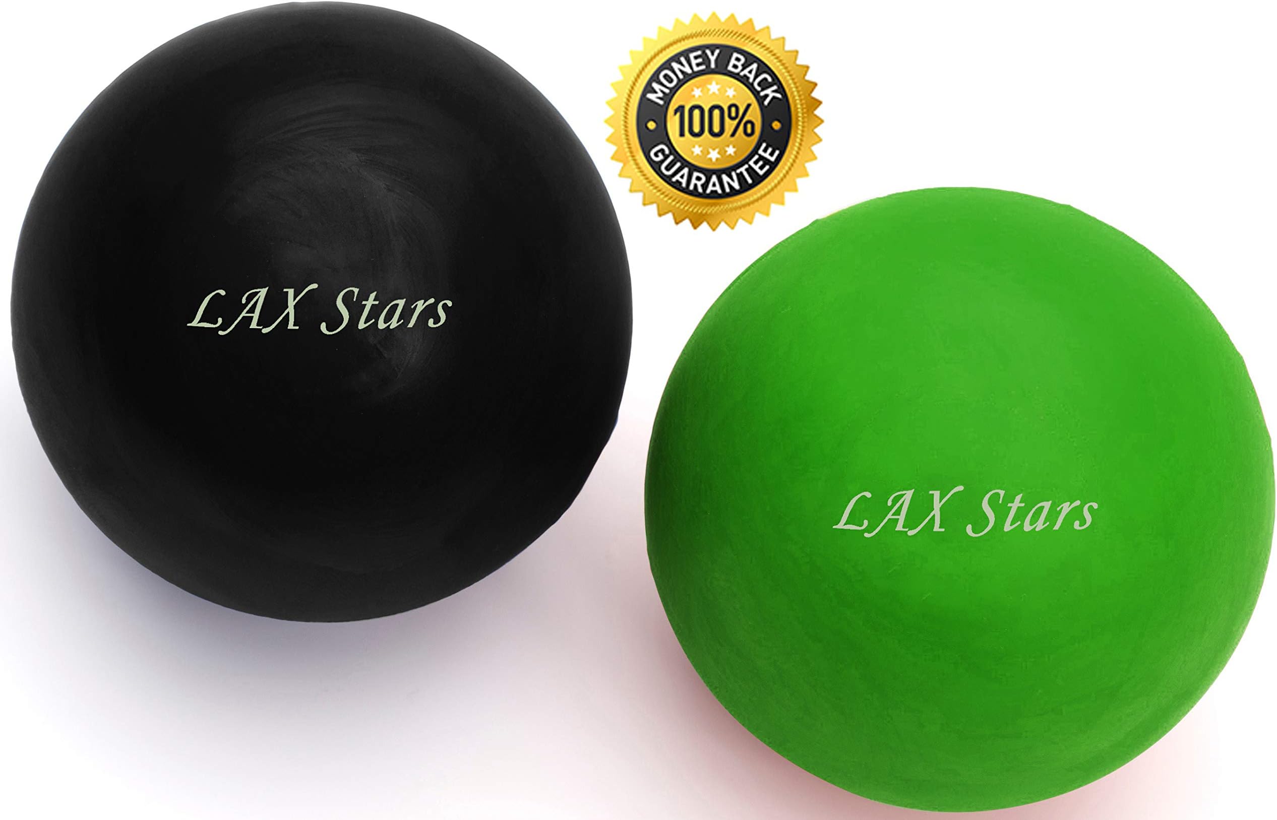 LAX Stars Lacrosse Balls Massage Ball Therapy - Myofascial Tension Release, Fascia Release, Massage Balls for Foot, Massage Balls for Back, Trigger Point Therapy Balls, Yoga, Pack of 2 Balls