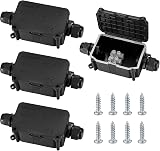 HAOCHEN IP66 Waterproof Junction Box 4P 2-Way Outdoor Cable Connector Black view 1