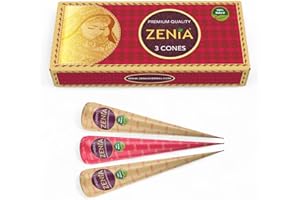 Zenia (Pack of 3) 100% Natural Henna Hair Color Paste Hair Dye Cones Dark Reddish-Brown Color 25g Each Cone
