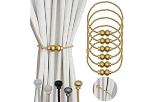 HIASTRA 6 Pack Magnetic Curtain Tiebacks Modern Handmade Rope Curtain Tie Backs Decorative Drapes Weave Holdbacks for Home Ou