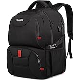 HILUSEN Extra Large Backpack for Men 50L, Insulated Cooler Lunch Box Backpack, Water Resistant 17inch Travel Laptop Work Bookbag with USB Charging Port,Black